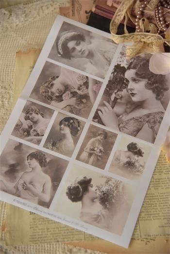 Bogen mit nostalgischen Frauenbildern