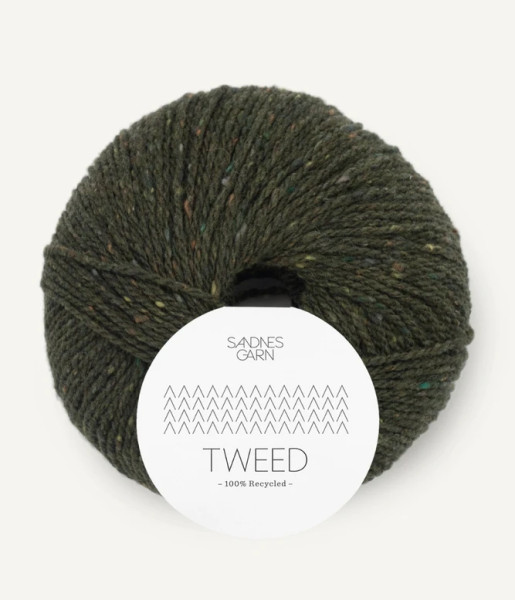 Tweed Recycled Olivgrün Fb. 9585