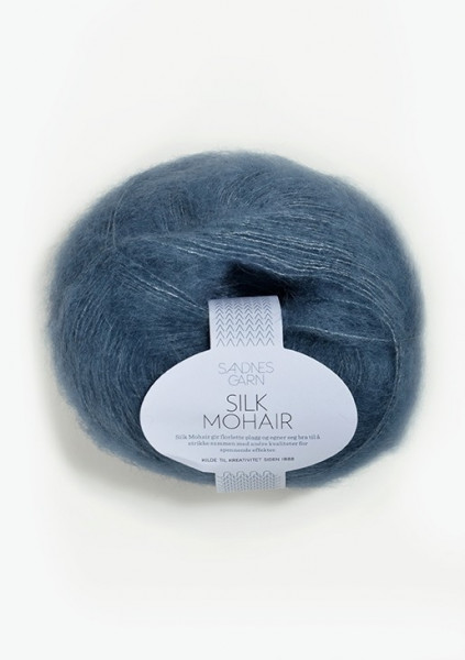 Silk Mohair Blå Tåke
