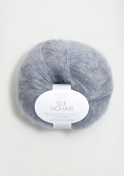 Silk Mohair Blaumeliert