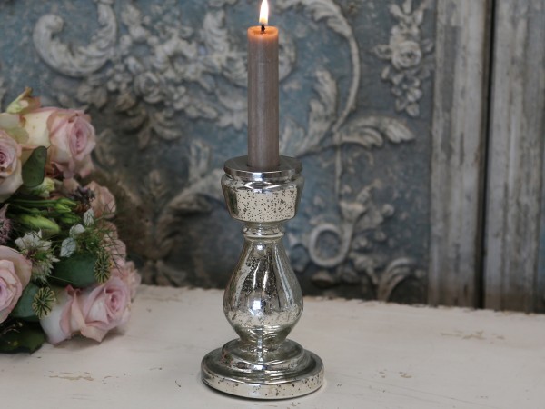 Kerzenhalter in antik Silber